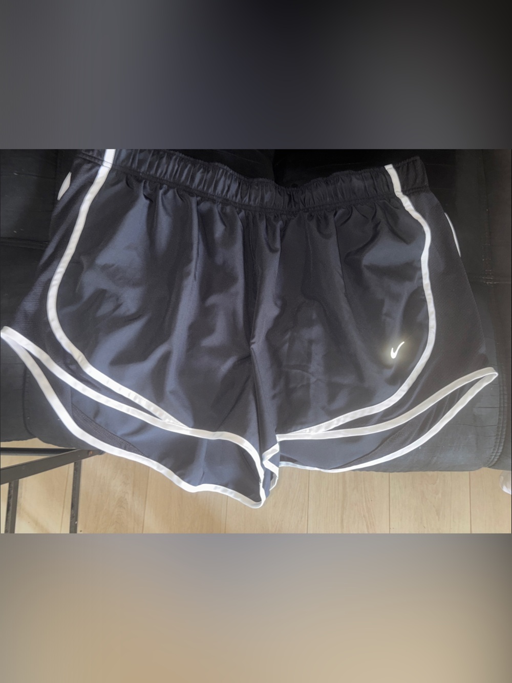 Nike Black Athletic Shorts with White Trim
